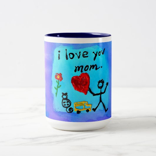 Ich Liebe Sie Mama Zweifarbige Tasse (Mittel)
