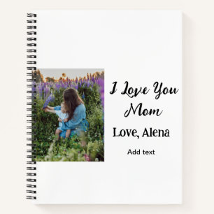 Ich Liebe Sie Mama's Tag elegant fügen Foto-Text Notizblock