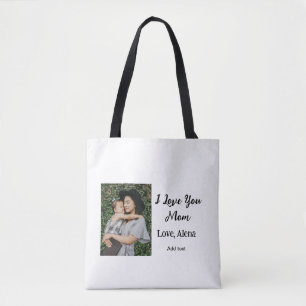 Ich Liebe Sie Mama's Tag elegant fügen Foto-Text Tasche