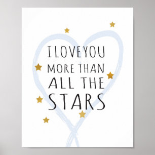 Ich Liebe Sie mehr als alle Sterne - Art Print Poster