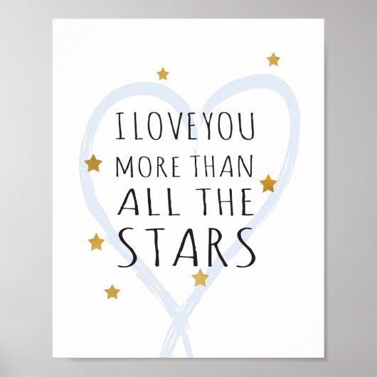 Ich Liebe Sie mehr als alle Sterne - Art Print Poster (Vorne)