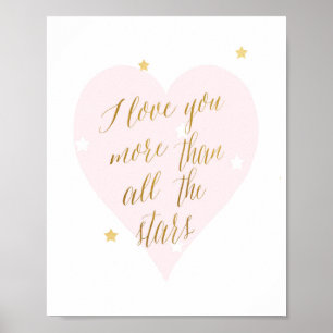 Ich Liebe Sie mehr als alle Sterne - Art Print Poster