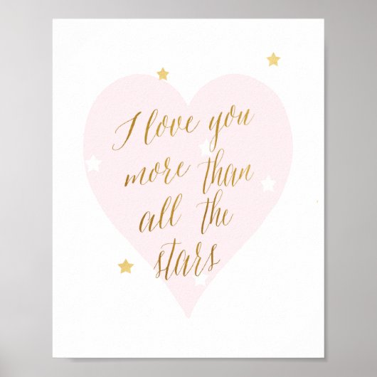 Ich Liebe Sie mehr als alle Sterne - Art Print Poster (Vorne)