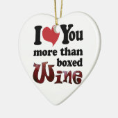 Ich Liebe Sie mehr als Boxed Wein Keramikornament (Links)