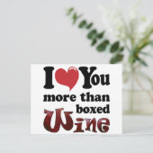 Ich Liebe Sie mehr als Boxed Wein Postkarte (Stehend Vorderseite)