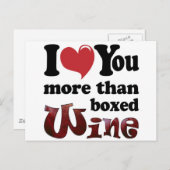 Ich Liebe Sie mehr als Boxed Wein Postkarte (Vorne/Hinten)
