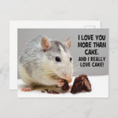 Ich Liebe Sie mehr als Cake Pet Rat Postkarte (Vorne/Hinten)