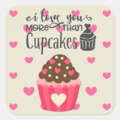 Ich Liebe Sie mehr als Cupcakes Aufkleber (Vorderseite)