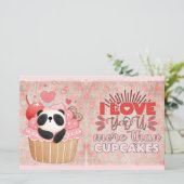 Ich Liebe Sie mehr als Cupcakes Panda Valentines (Stehend Vorderseite)