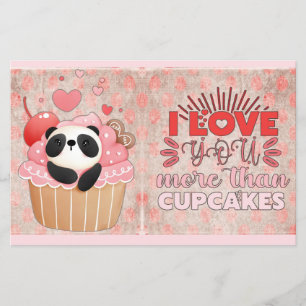 Ich Liebe Sie mehr als Cupcakes Panda Valentines
