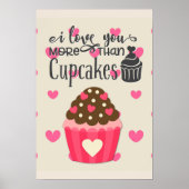 Ich Liebe Sie mehr als Cupcakes Poster (Vorne)