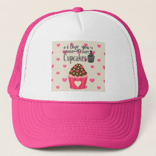 Ich Liebe Sie mehr als Cupcakes Trucker Hat Truckerkappe