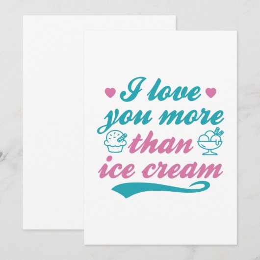 Ich Liebe Sie mehr als Eis Dankeskarte (Vorne/Hinten)