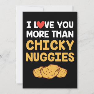 Ich Liebe Sie mehr als Hühnchen Nuggies Valentine Feiertagskarte