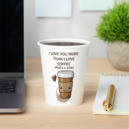 Ich Liebe Sie mehr als ich Liebe Kaffee, das ist e Pappbecher