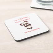 Ich Liebe Sie mehr als ich mit einem niedlichen Bä Getränkeuntersetzer (Linke Seite)