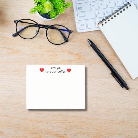Ich Liebe Sie mehr als Kaffee, lustig Personalisie Post-it Klebezettel