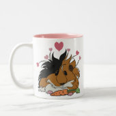 Ich Liebe Sie mehr als Karotten Guinea Schweinefle Zweifarbige Tasse (Links)