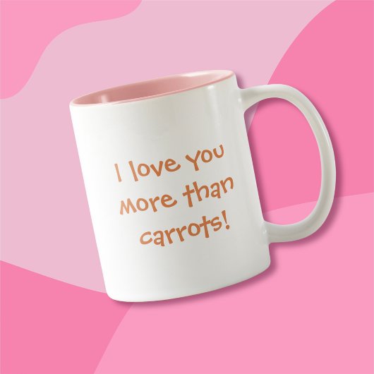 Ich Liebe Sie mehr als Karotten Guinea Schweinefle Zweifarbige Tasse