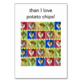 Ich Liebe Sie mehr als Kartoffelchips, Karten (Rückseite)