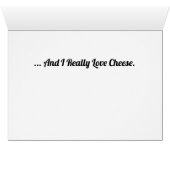 Ich Liebe Sie mehr als Käse Grußkarte (Innenansicht Horizontal (Unten))