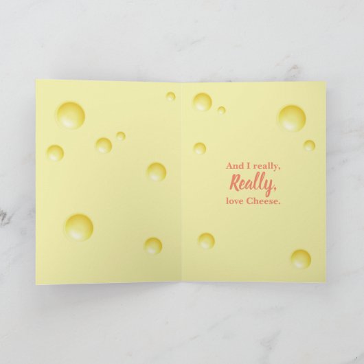 Ich Liebe Sie mehr als Käsekarte Karte (Innenseite)