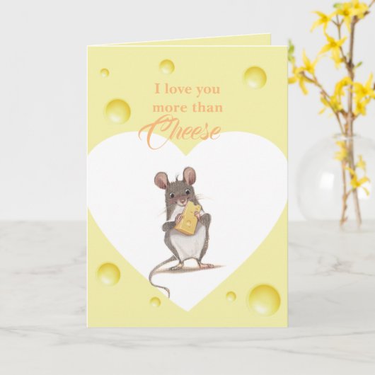 Ich Liebe Sie mehr als Käsekarte Karte (Gelbe Blume)