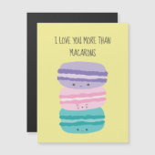 Ich Liebe Sie mehr als Macarons Kawaii Pastel Nied Magnetkarte (Vorne/Hinten)