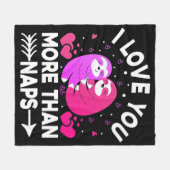 Ich Liebe Sie mehr als Nickerchen Rosa und Lila Sl Fleecedecke (Vorderseite (Horizontal))
