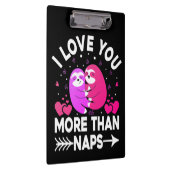 Ich Liebe Sie mehr als Nickerchen Rosa und Lila Sl Klemmbrett (Rechts)