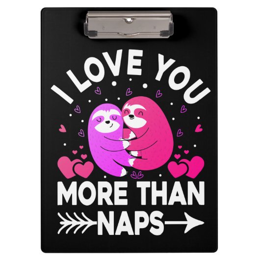 Ich Liebe Sie mehr als Nickerchen Rosa und Lila Sl Klemmbrett (Vorderseite)