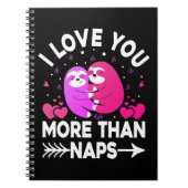 Ich Liebe Sie mehr als Nickerchen Rosa und Lila Sl Notizblock (Vorderseite)