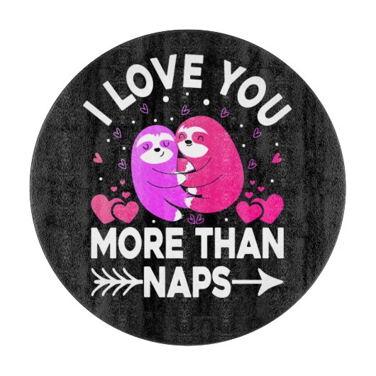 Ich Liebe Sie mehr als Nickerchen Rosa und Lila Sl Schneidebrett (Vorderseite)