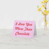 Ich Liebe Sie mehr als Schokolade Grußkarte Karte (Gelbe Blume)