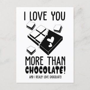 Ich Liebe Sie mehr als Schokolade Schwarz & Weiß Postkarte