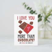 Ich Liebe Sie mehr als Schokoladenfarben Graphic Postkarte (Stehend Vorderseite)