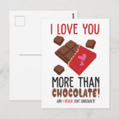 Ich Liebe Sie mehr als Schokoladenfarben Graphic Postkarte (Vorne/Hinten)
