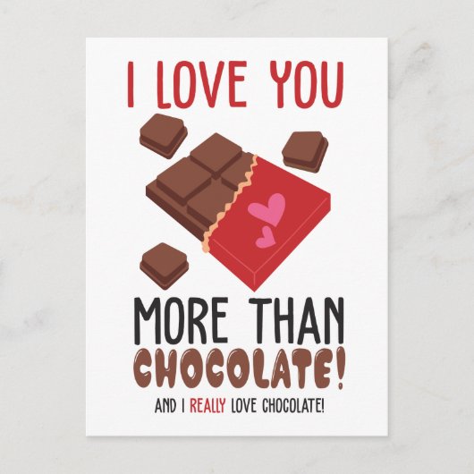 Ich Liebe Sie mehr als Schokoladenfarben Graphic Postkarte (Vorderseite)