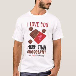 Ich Liebe Sie mehr als Schokoladenfarben Graphic T-Shirt