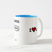 "Ich Liebe Sie mehr als Twitter " Zweifarbige Tasse (VorderseiteRechts)