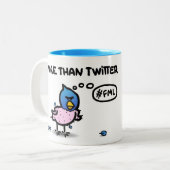 "Ich Liebe Sie mehr als Twitter " Zweifarbige Tasse (Vorderseite Links)