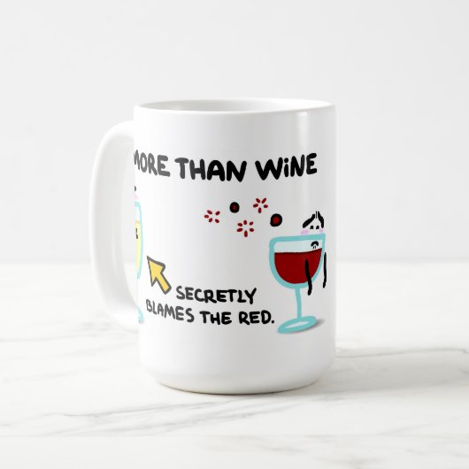 "Ich Liebe Sie mehr als Wein " Kaffeetasse (Vorderseite Links)