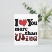 Ich Liebe Sie mehr als Wein Postkarte (Stehend Vorderseite)