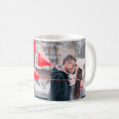 Ich Liebe Sie mehr gebürstetes Herz Personalisiert Kaffeetasse (VorderseiteRechts)