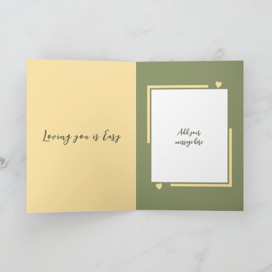 Ich Liebe Sie mehr Katzen grün gelb Valentine Karte (Innenseite)