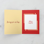 Ich Liebe Sie mehr Katzen rot gelb Valentine Karte (Innenseite)