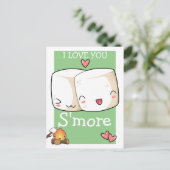 Ich Liebe Sie mehr Kawaii Marshmallow Postkarte (Stehend Vorderseite)