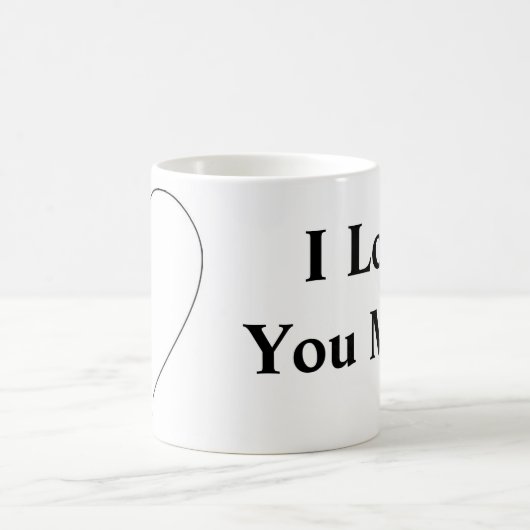 Ich Liebe Sie mehr mit Herz Schwarz-weiß Kaffeetasse (Mittel)