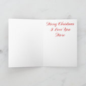 Ich Liebe Sie mehr Schneemann Feiertagskarte (Innenseite)