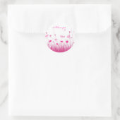 Ich Liebe, Sie Minimalistisch Pink White Poppies B Runder Aufkleber (Tasche)